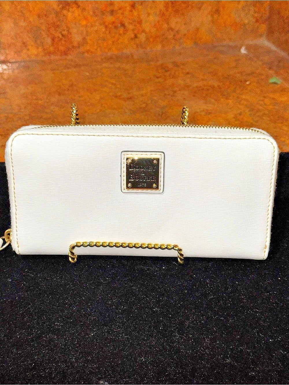Dooney & Bourke Saffiano Ivory Large Zip Around Wristlet Wallet